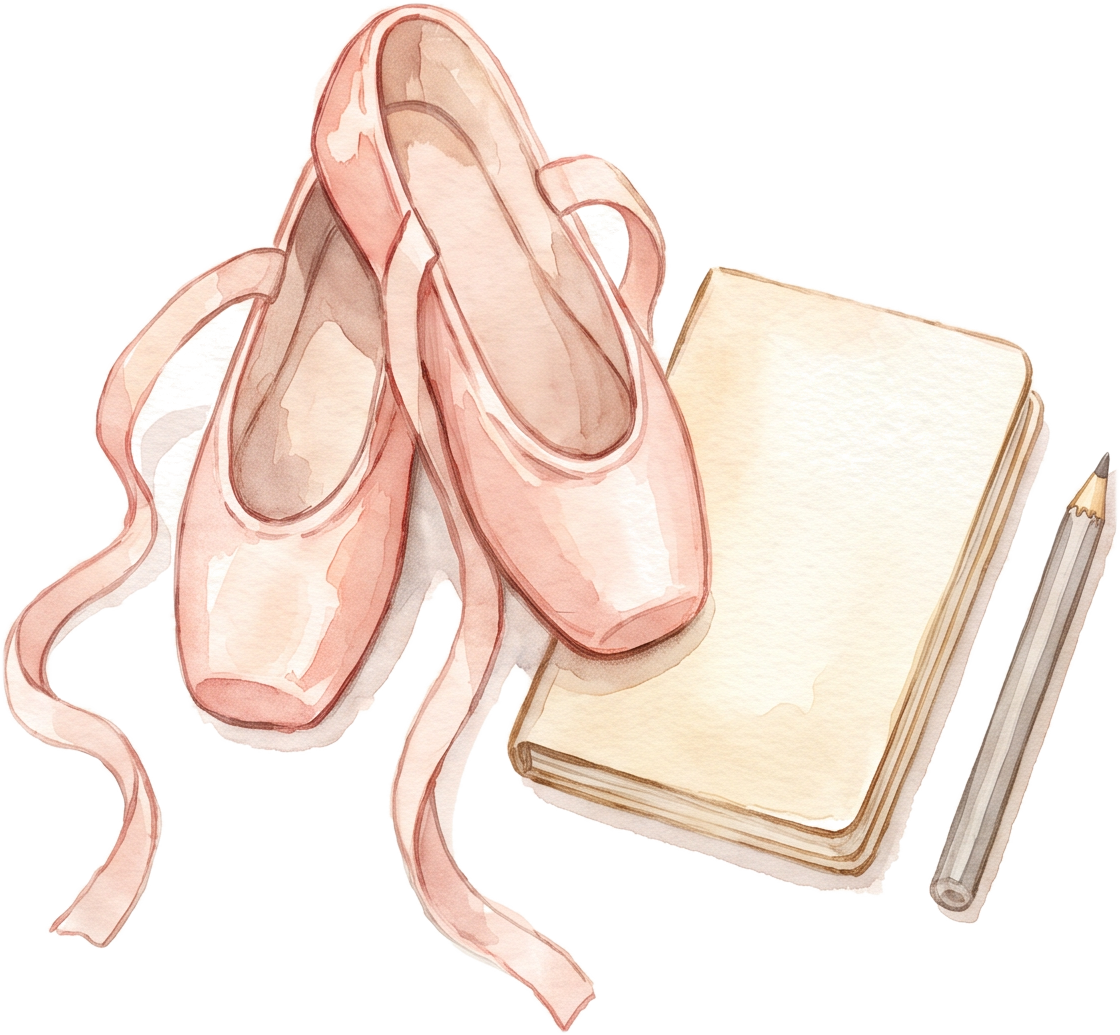 Watercolour ballet shoes